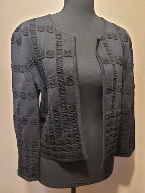 St. John SoCa Ribbon Knit Open Cardigan Medium